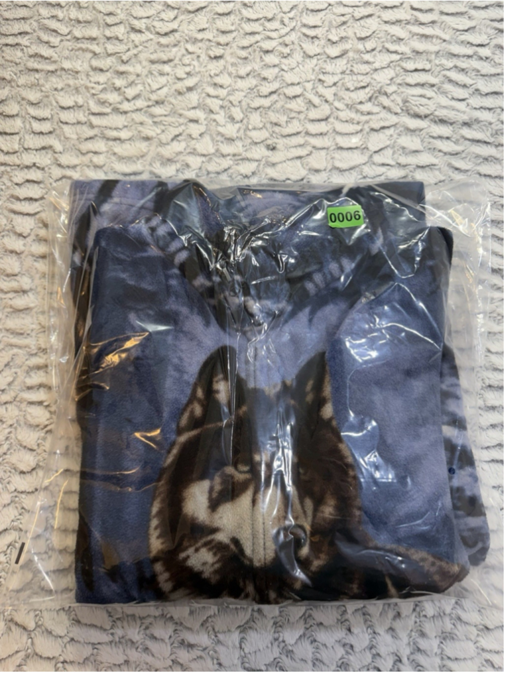 TRAIL CREST Men's Blue Fleece Jacket Full Zip Stand-Up Collar XL 48in Wolf - Picture 7 of 7